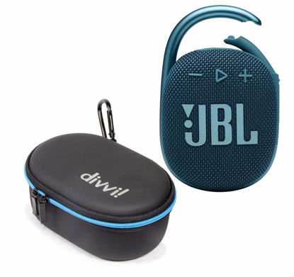 Picture of JBL Clip 4 Portable Bluetooth Wireless Speaker Bundle with divvi! Protective Hardshell Case - Blue