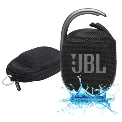 Picture of JBL Clip 4 Waterproof Portable Bluetooth Speaker Bundle with Megen Protective Hardshell Case (Black)