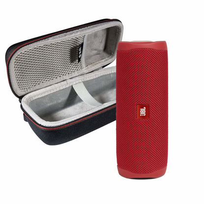 Picture of JBL FLIP 5 Portable Speaker IPX7 Waterproof On-The-Go Bundle with WRP Deluxe Hardshell Case (Red)