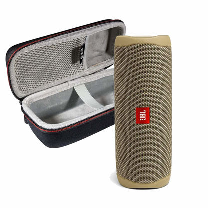 Picture of JBL FLIP 5 Portable Speaker IPX7 Waterproof On-The-Go Bundle with WRP Deluxe Hardshell Case (Sand)