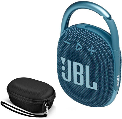 Picture of JBL Clip 4 Portable Waterproof Wireless Bluetooth Speaker Bundle with Premium Carry Case (Blue)