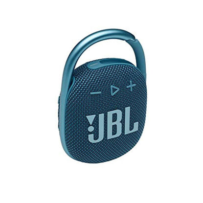 Picture of JBL Clip 4 - Portable Mini Bluetooth Speaker, big audio and punchy bass, integrated carabiner, IP67 waterproof and dustproof, 10 hours of playtime, speaker for home, outdoor and travel - (Blue)