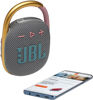 Picture of JBL Clip 4 Portable Bluetooth Speaker - Waterproof and Dustproof IP67, Mini Bluetooth Speaker for Travel, Outdoor and Home w/ 1 LED Flashlight Key Chain (Gray)