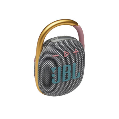 Picture of JBL Clip 4 - Portable Mini Bluetooth Speaker, big audio and punchy bass, integrated carabiner, IP67 waterproof and dustproof, 10 hours of playtime, speaker for home, outdoor and travel - (Gray)