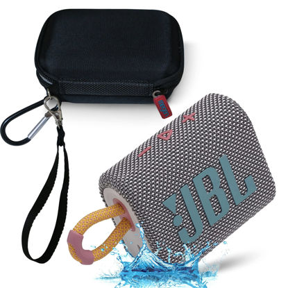 Picture of JBL GO 3 Waterproof Ultra Portable Bluetooth Speaker Bundle with Megen Hardshell Case (Gray)