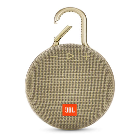 Picture of JBL Clip 3, Desert Sand - Waterproof, Durable & Portable Bluetooth Speaker - Up to 10 Hours of Play - Includes Noise-Cancelling Speakerphone & Wireless Streaming