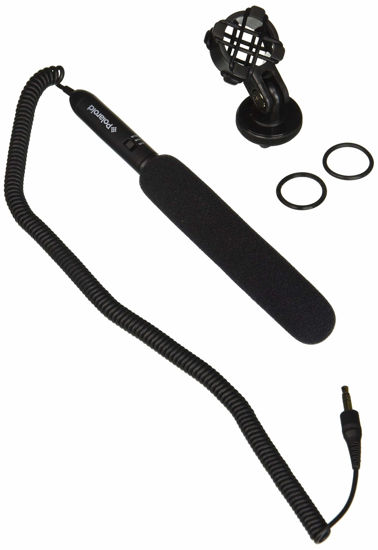 Picture of Polaroid Pro Video Ultra Thin & Light Condenser Shotgun Microphone With Shock Mount For Digital SLR Cameras & Camcorders