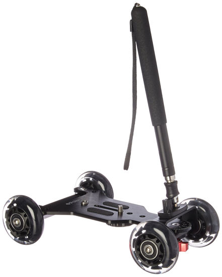 Picture of Polaroid PL-STATT Rolling Mini Dolly Stabilization System With Pole Handle For Digital SLRs and Camcorders