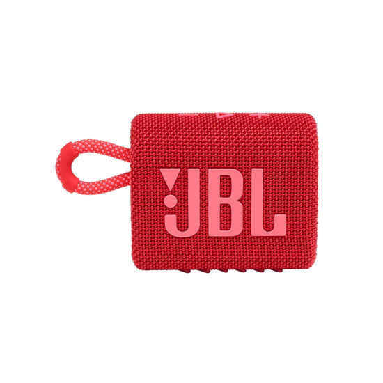 Picture of JBL Go 3: Portable Speaker with Bluetooth, Built-in Battery, Waterproof and Dustproof Feature - Red (JBLGO3REDAM) (Renewed)