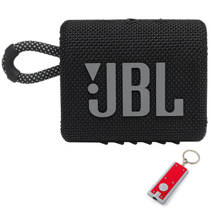 Picture of JBL Go 3 - Portable Bluetooth Speaker, Built-in Battery, Waterproof and Dustproof, Bonus Keychain LED Included - Black