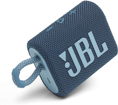 Picture of JBL GO 3 Waterproof Wireless Portable Bluetooth Speaker - Blue (Renewed)