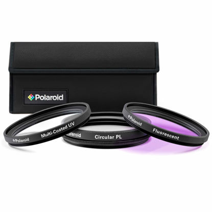 Picture of Polaroid Optics 82mm 3-Piece Filter Kit Set [UV,CPL,FLD] includes Nylon Carry Case - Compatible w/ All Popular Camera Lens Models