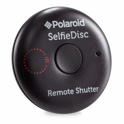 Picture of Polaroid SelfieDisc Enhanced IR Remote Shutter Release for SLR Cameras & Bluetooth Enabled Digital Cameras Compatible w/iOS, Android, Canon, Nikon, Sony, Pentax - Includes FREE Mobile App