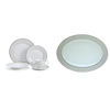 Picture of Mikasa 5224232 40-Piece Dinnerware Set, Parchment & Parchment Oval Serving Platter, 14-Inch , White - L3438-314