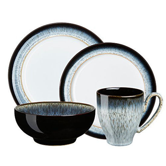 Picture of Denby Halo Dinnerware Set, 4-piece, Black-Blue