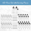 Picture of Mikasa Harmony 65 Piece Silverware Set, 18.10 Polished Mirror Stainless Steel, Service for 12 with Set