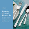 Picture of Mikasa Harmony 65 Piece Silverware Set, 18.10 Polished Mirror Stainless Steel, Service for 12 with Set