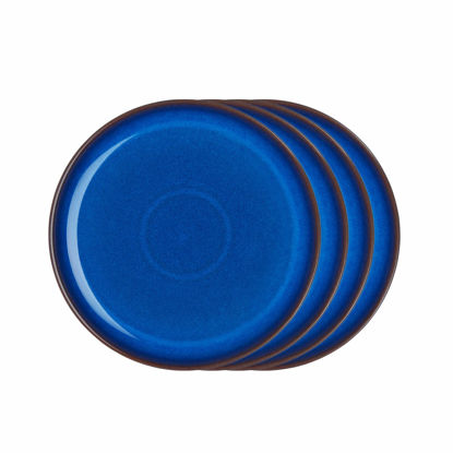 Picture of Denby Imperial Set of 4 Coupe Salad Plate Set, One size, cobalt blue