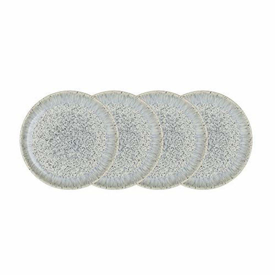 Picture of Denby Halo Speckle Coupe Salad Plate Set, 4-piece, Light Blue