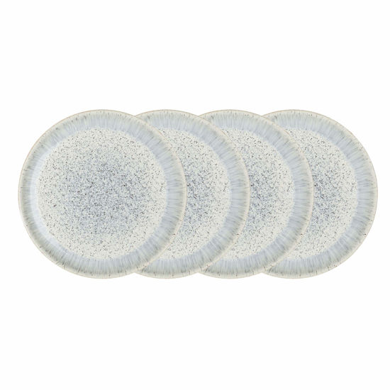 Picture of Denby Halo Speckle Coupe Dinner Plate Set, 4-piece, Light Blue