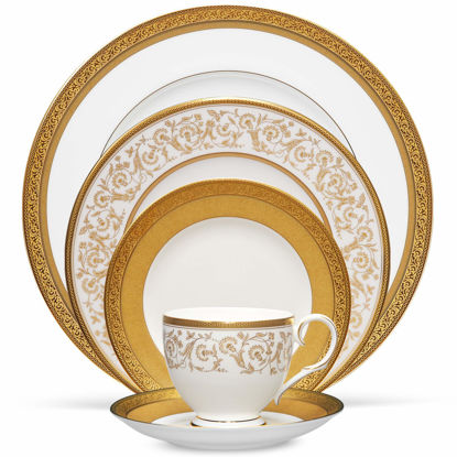 Picture of Noritake Summit Gold 5-Piece Place Dinnerware Setting in White