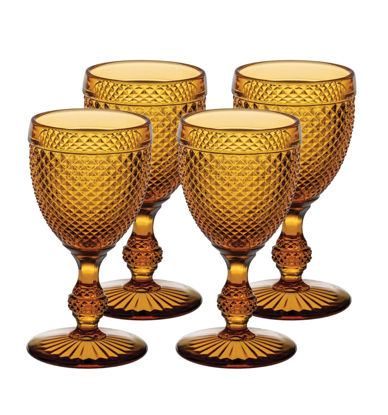 Picture of Vista Alegre Bicos Amber All Purpose Goblets, Set of 4,