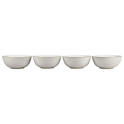 Picture of Denby 375048907 Natural Canvas Cereal Bowl Set, Cream, Set of 4, 15.5 x 15.5 x 6 cm