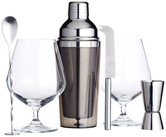 Picture of Barcraft Luxury 6 Piece Gin Glasses and Cocktail Shaker Making Kit Set