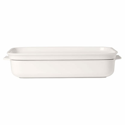 Picture of Clever Cooking Rectangular Baking Dish with Lid by Villeroy & Boch - Premium Porcelain Baking Dish - Made in Germany - Dishwasher and Microwave Safe - 13.25 x 9.5 Inches