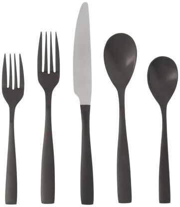 Picture of Mikasa Delano Black Satin 20-Piece Stainless Steel Flatware Set, Service for 4