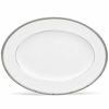 Picture of Noritake Rochelle Platinum Platter, Oval, 12" in White