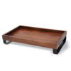 Picture of BRICK BROWN Premium Wooden Serving Tray/Platter with Black Metal Stand (Mahogany Finish, 13x8 Inch)