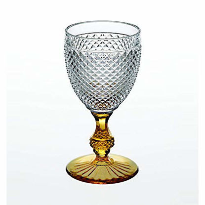 Picture of Vista Alegre Bicos Bicolor All Purpose Goblet with Amber Stem,