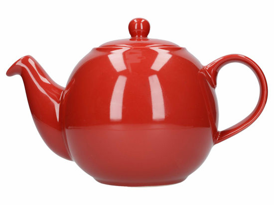 Picture of London Pottery Globe Large Teapot with Strainer, 8 Cup (1.8 Litre), Red