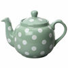 Picture of London Pottery Farmhouse Teapot with Infuser, 1.2 Litre, Emerald/White Polka Dots