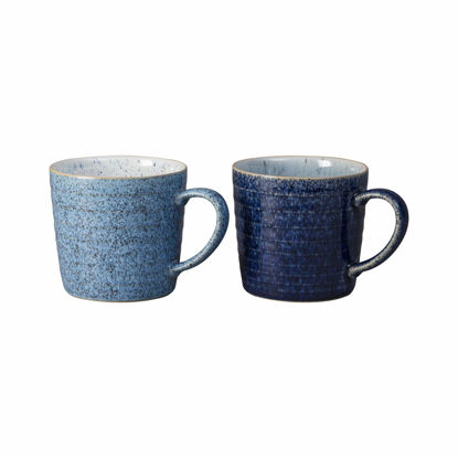 Picture of Denby 411046007 Studio Blue 2 Piece Ridged Mug Set