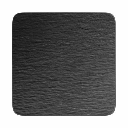 Picture of Villeroy & Boch Manufacture Rock Square/Gourmet Serving, Modern Presentation Plate Made from Premium Porcelain, Dishwasher Safe, Black