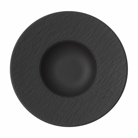 Picture of Villeroy & Boch Manufacture Rock Pasta Plate, 11.5 in, Black/Gray