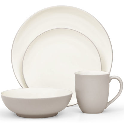 Picture of Noritake Colorwave Sand 4-Piece Coupe Place Dinnerware Setting in Cream/Sand