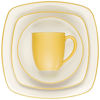 Picture of Noritake Colorwave Mustard 4-Piece Square Place Dinnerware Setting in Mustard/Yellow