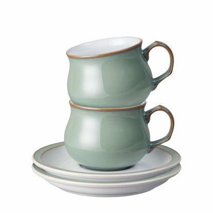 Picture of Denby Regency Green 4 Piece Tea/Coffee Cup and Saucer Set