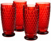 Picture of Boston Highball Glasses Set of 4 - Premium Crystal Glass - Red - 13.5 Ounces