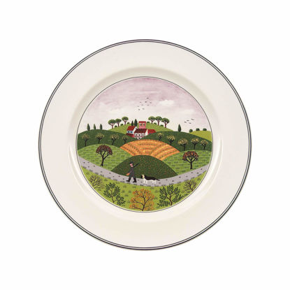 Picture of Villeroy & Boch Design Naif Dinner Plate #6-Hunter & Dog, 10.5 in, White/Colorful