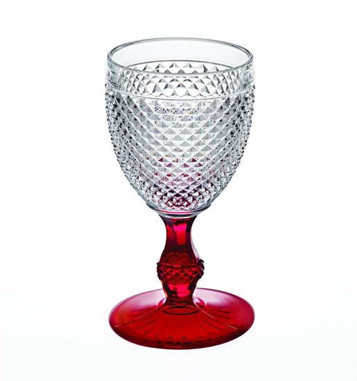 Picture of Vista Alegre Bicos Bicolor All Purpose Goblet with Red Stem,