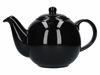 Picture of London Pottery Globe Teapot with Strainer, 6 Cup (1.2 Litre), Gloss Black