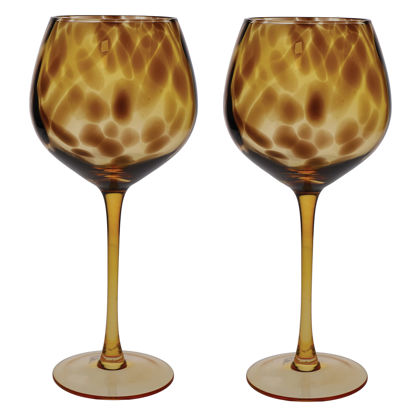 Picture of BarCraft Patterned Gin Glasses, Set of 2 with Tortoiseshell Finish in Gift Box, 550ml