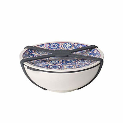 Picture of Villeroy & Boch to Go Indigo Medium Dish Dishes Made of Porcelain, Green, 350 ml, Blue, 16.3 x 16.2 x 6.8 cm