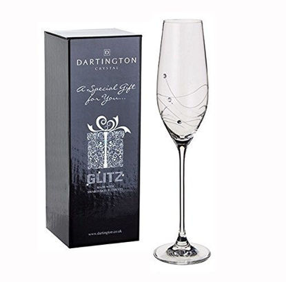 Picture of Dartington Personalised Glitz Champagne Glass with Crystals - Add Your Own Message