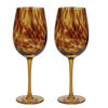 Picture of BarCraft Patterned Wine Glasses, Set of 2 Large Wine Glasses with Tortoiseshell Finish in Gift Box, 450ml