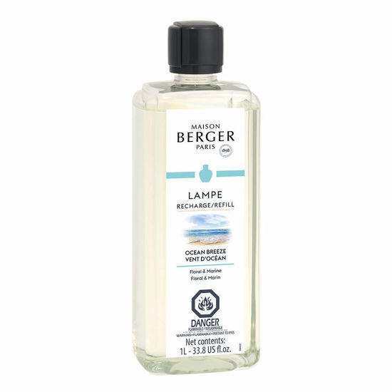 Picture of Ocean Breeze | Lampe Berger Fragrance Refill for Home Fragrance Oil Diffuser | Purifying and perfuming Your Home | 33.8 Fluid Ounces - 1 Liter | Made in France